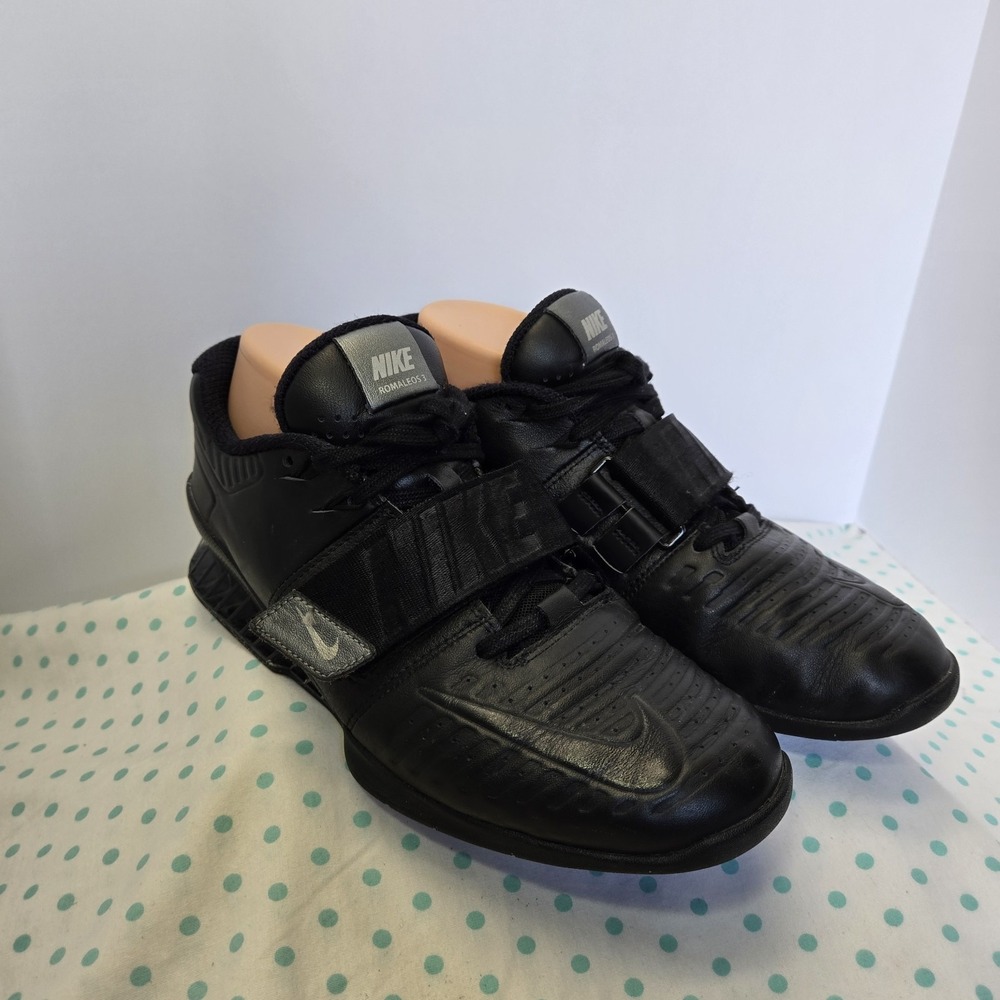 Nike Romaleos 3 Mens Size 9.5 Charcoal Detail Black Weightlifting Shoes